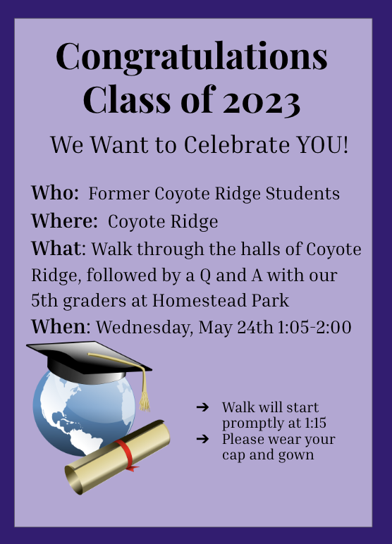 Invitation for Graduating Seniors to Walk the Halls of Elementary ...